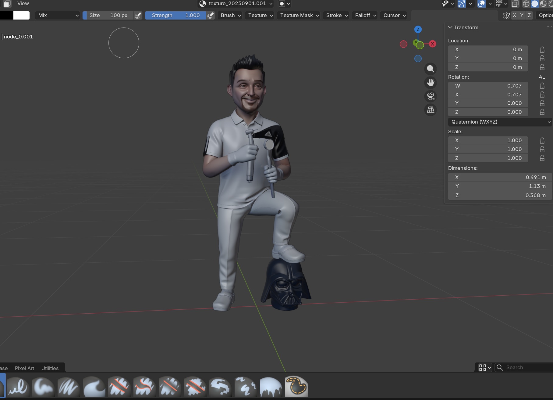 Prozessschritt 2: digitale Modellierung im Sculpting-Programm