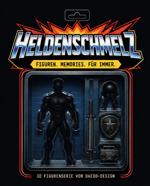 Heldenschmelz – Actionfigur im Rahmen