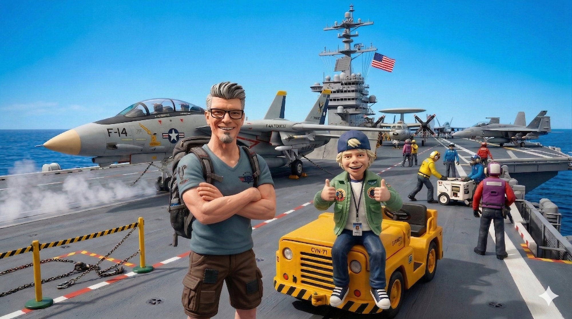 Father and Son &ndash; USS Midway