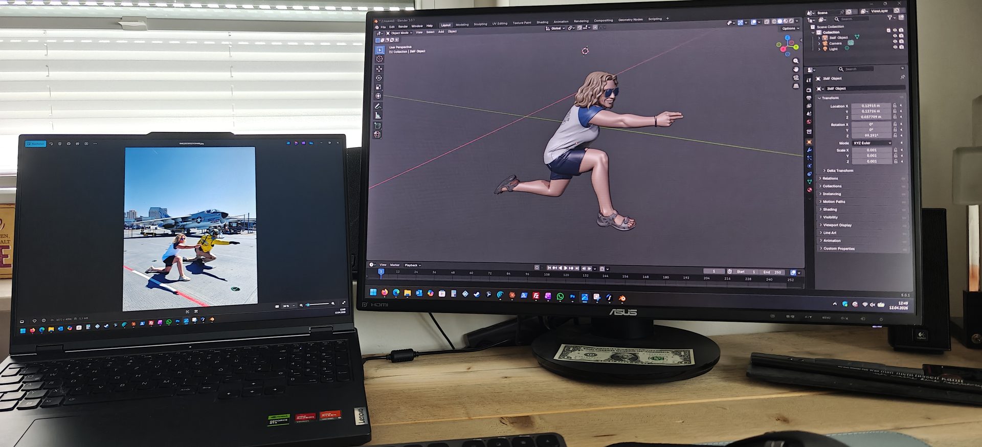 Blender 3D-Modell der Shooter-Figur