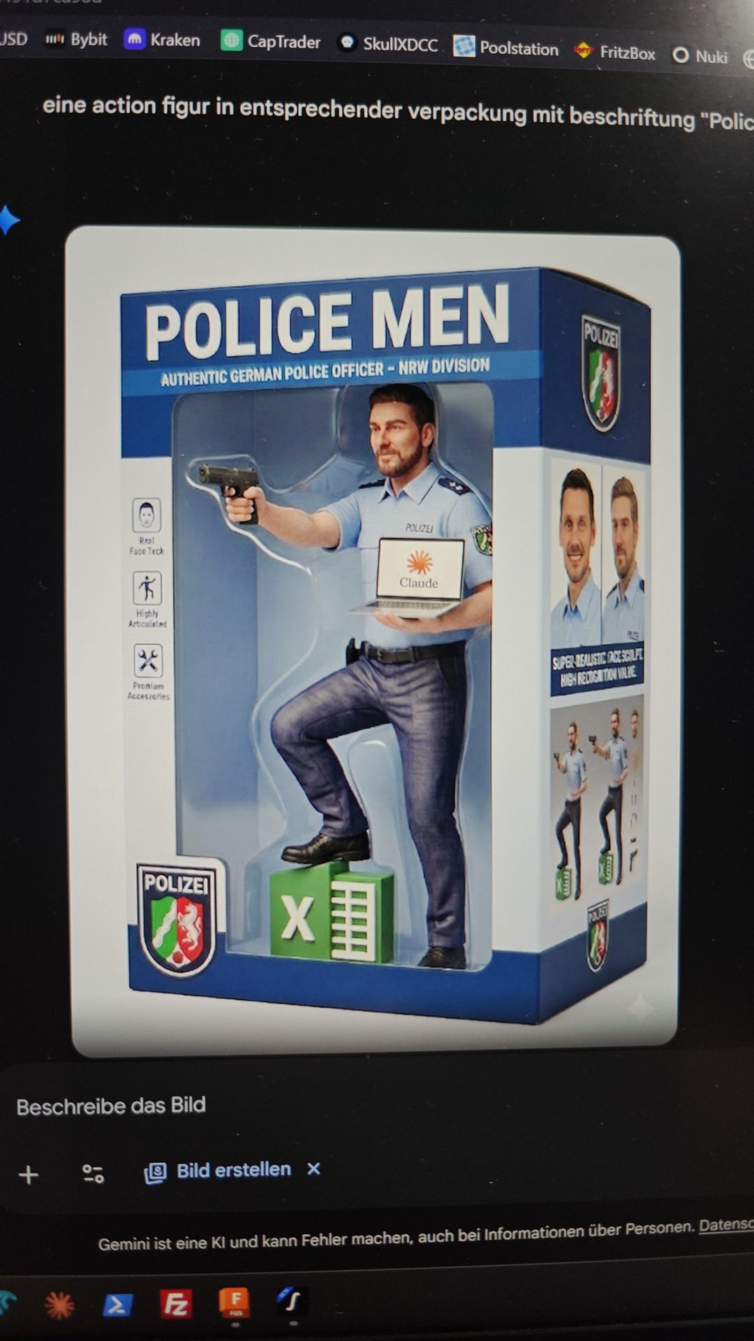 KI-generiertes Konzept – Verpackungsdesign der Figur
