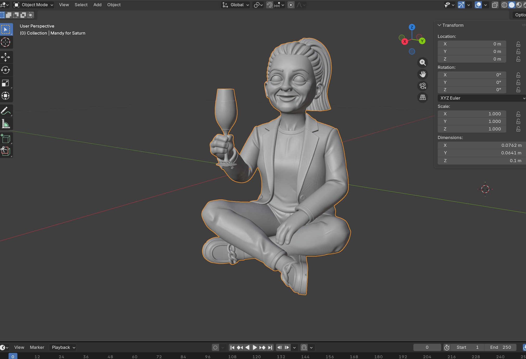 Blender-Rohmodell &ndash; Mandy for Saturn